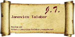 Janovics Talabor névjegykártya